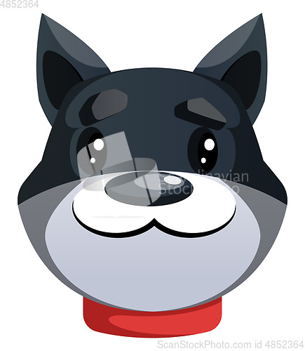 Image of Black cartoon puppy vector illustartion on white background