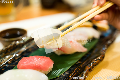 Image of Japanese sushi in restaurant 
