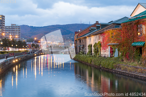 Image of Otaru canal in Hokkaido city