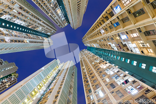 Image of Building skyscraper to the sky at night