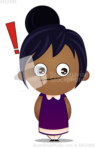 Image of Little girl is feeling upset, illustration, vector on white back