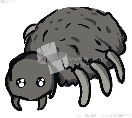 Image of Simple cartoon of a grey spider vector illustration on white bac