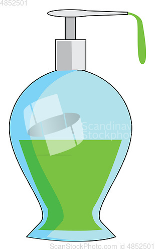 Image of A blue-colored dispenser pump bottle vector or color illustratio