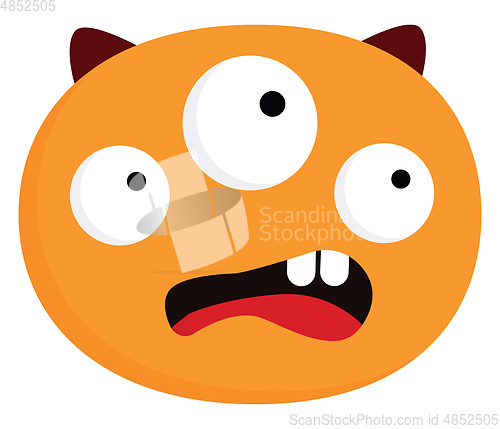 Image of A round yellow monster vector or color illustration