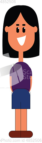 Image of Smiling girl character vector or color illustration