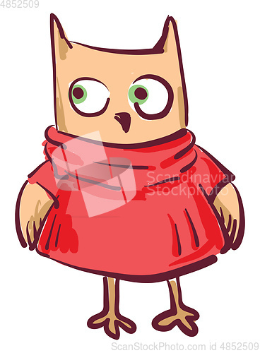 Image of Owl with long legs vector or color illustration