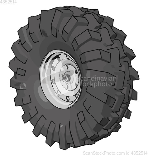 Image of Wheel for industrial vehicles vector illustration on white backg