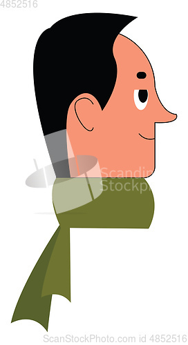Image of A man with green scarf vector or color illustration