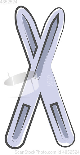 Image of A pair of skis vector or color illustration