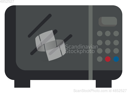 Image of Minimalistic vector illustration of microwave on white backgroun