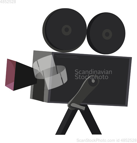 Image of Clipart of a black-colored movie camera vector or color illustra