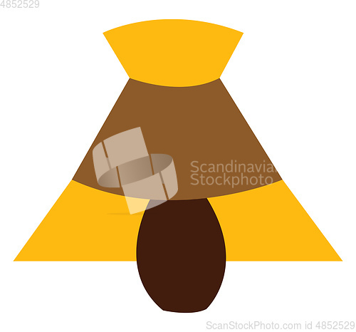 Image of A yellow and brown lamp vector or color illustration