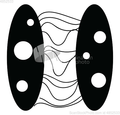 Image of Black ovals and lines vector or color illustration