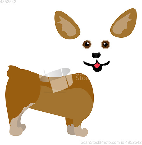 Image of Painting of a cute little corgi puppy vector or color illustrati