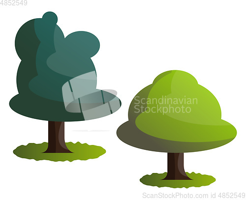 Image of Couple of green trees vector illustration on white background