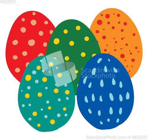 Image of Multi-color Easter eggs vector or color illustration