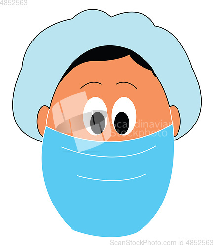 Image of Doctor with a mask vector or color illustration