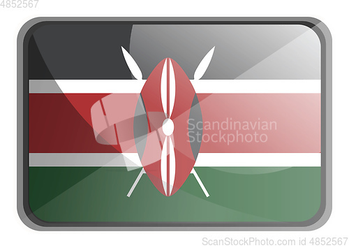 Image of Vector illustration of Kenya flag on white background.