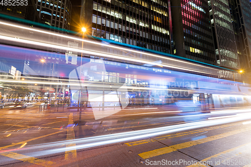 Image of Busy traffic in Hong Kong at night