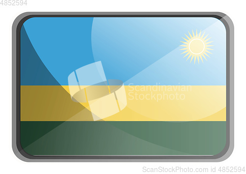 Image of Vector illustration of Rwanda flag on white background.