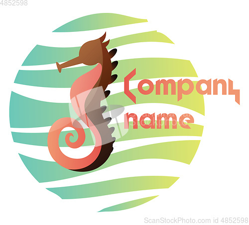 Image of Brown and pink sea horse vector logo illsutration on a white bac