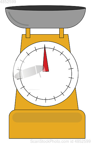 Image of Clipart of yellow-colored Libra weighing scale/Mechanical dial s