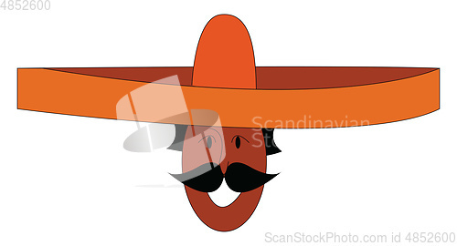 Image of Vector illustration on white background ofa smiling mexican with