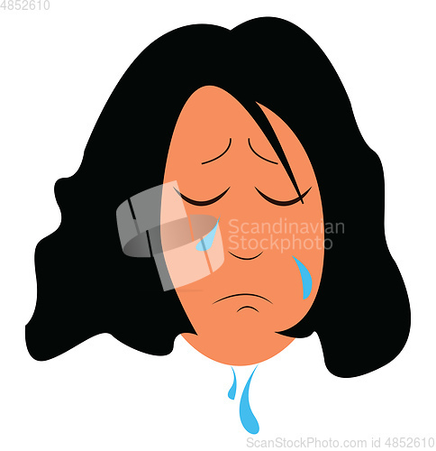 Image of A sad girl vector or color illustration