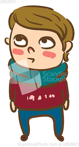 Image of Boy looking at the sky vector or color illustration