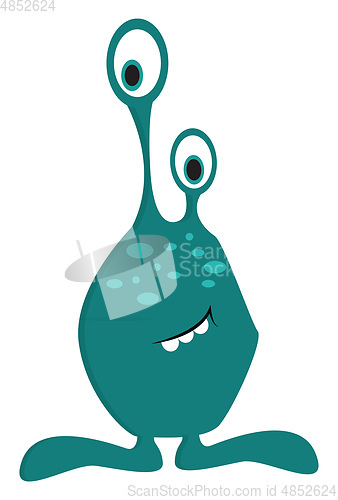 Image of Turquoise monster with big feet vector illustration on white bac