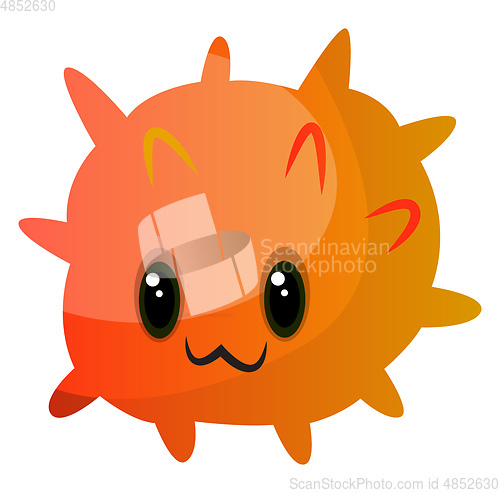 Image of Orange cute monster illustration vector on white backgroundPrint