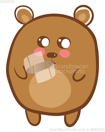 Image of A cute brown bear vector or color illustration