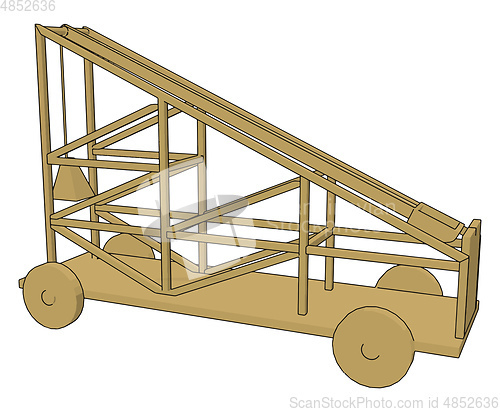 Image of Simple grey construction transport vehicle with platform vector 