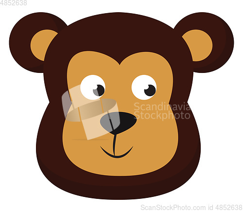 Image of Clipart of the face of a cute little bear vector or color illust