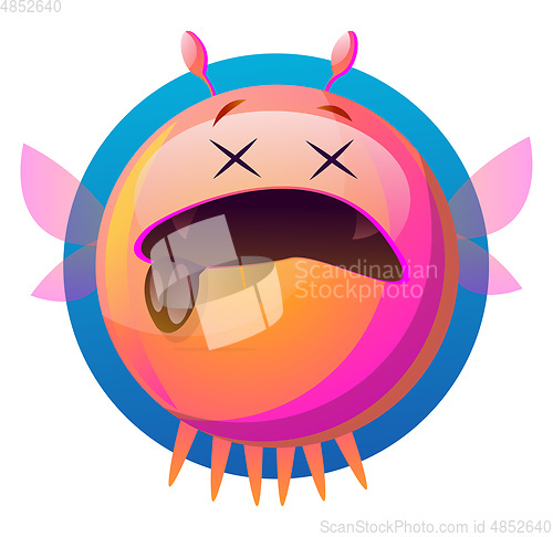 Image of Cartoon pink monster vector illustartion on white background