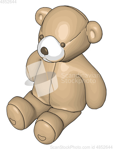 Image of Beige teddy bear vector illustration on white background