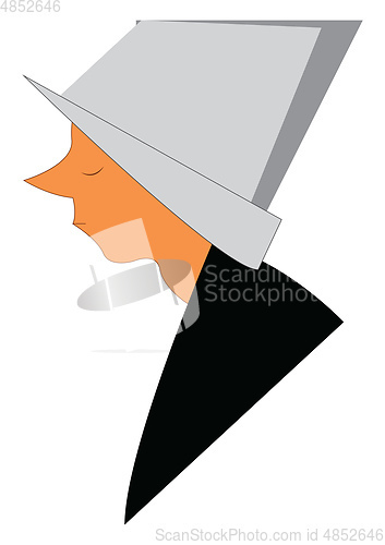 Image of Side face of a female Christian missionary or nun vector color d