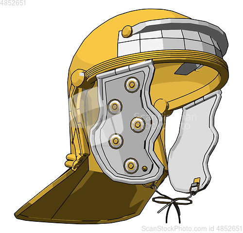 Image of Yellow firefighter helmet vector illustration on white backgroun