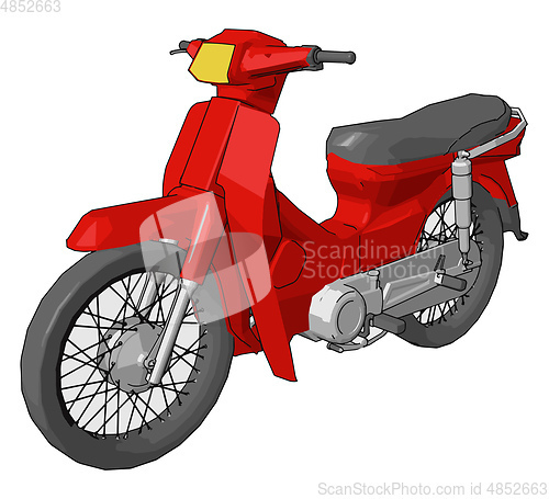 Image of Scooter or motorcycle vector or color illustration