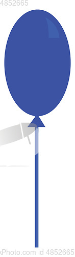 Image of A blue balloon attached to a long straw-like stick for children 