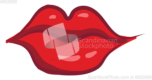 Image of A red lips vector or color illustration