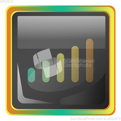Image of Network grey square vector icon illustration with yellow and gre