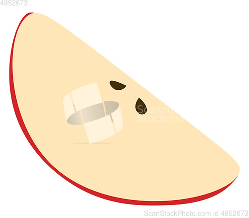Image of An apple slice vector or color illustration