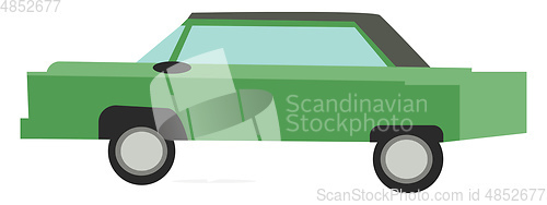 Image of A green vintage car vector or color illustration