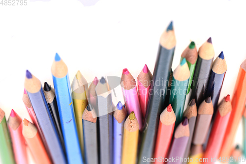 Image of color crayons isolated