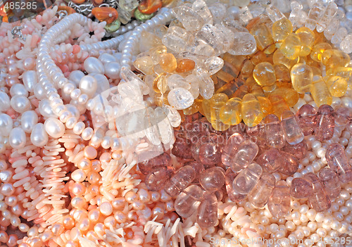 Image of Gemstone, coral and pearl beads