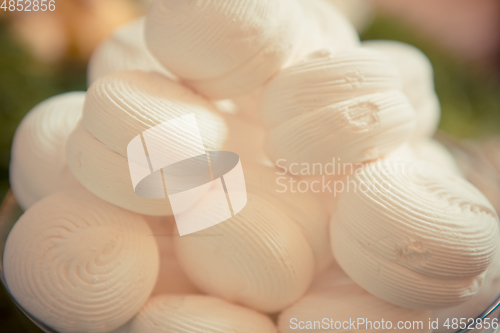 Image of sweets on the wedding table. Vintage color.