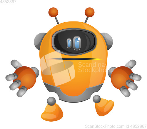 Image of Confused cartoon robot illustration vector on white background
