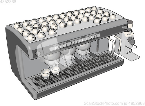 Image of Simple vector illustration on white background of an espresso ma