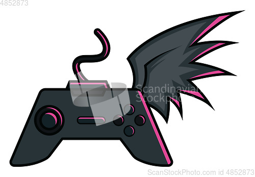 Image of Modern joysick with wing illustration vector on white background